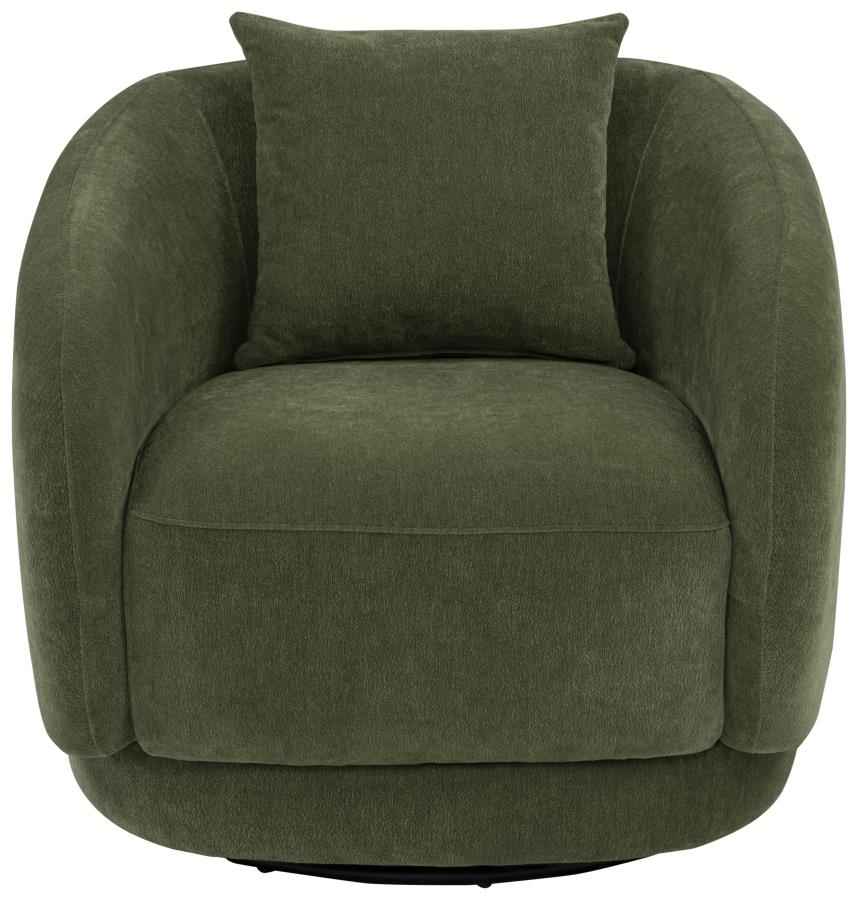 Arnaud Chenille Upholstered Swivel Accent Chair Green