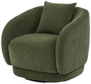 Arnaud Chenille Upholstered Swivel Accent Chair Green