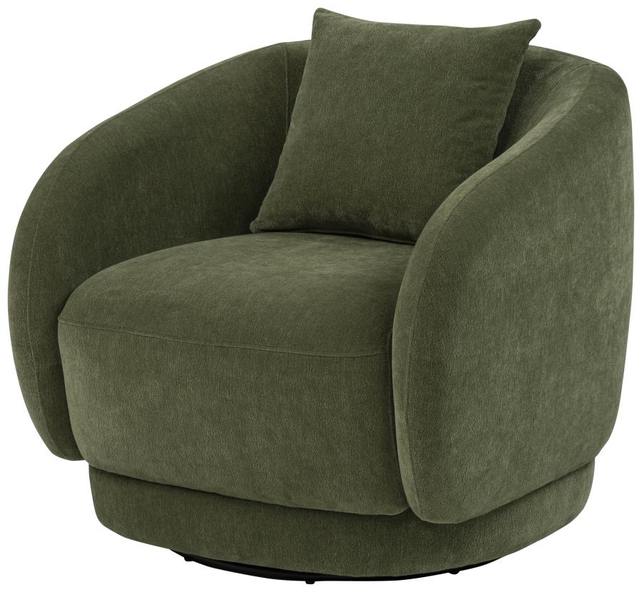 Home & Sleep Outlet - Arnaud Chenille Upholstered Swivel Accent Chair Green
