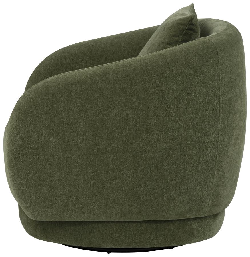 Home & Sleep Outlet - Arnaud Chenille Upholstered Swivel Accent Chair Green