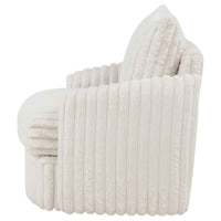 Sarco Corduroy Upholstered Swivel Accent Arm Chair Ivory