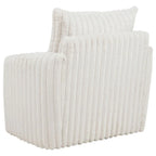 Home & Sleep Outlet - Sarco Corduroy Upholstered Swivel Accent Arm Chair Ivory