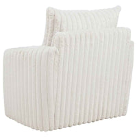 Sarco Corduroy Upholstered Swivel Accent Arm Chair Ivory