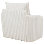 Home & Sleep Outlet - Sarco Corduroy Upholstered Swivel Accent Arm Chair Ivory