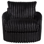 Home & Sleep Outlet - Sarco Corduroy Upholstered Swivel Accent Arm Chair Black