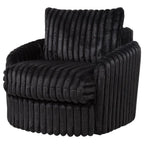 Home & Sleep Outlet - Sarco Corduroy Upholstered Swivel Accent Arm Chair Black
