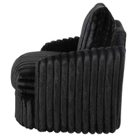 Sarco Corduroy Upholstered Swivel Accent Arm Chair Black
