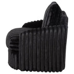 Home & Sleep Outlet - Sarco Corduroy Upholstered Swivel Accent Arm Chair Black
