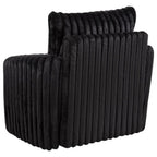 Home & Sleep Outlet - Sarco Corduroy Upholstered Swivel Accent Arm Chair Black