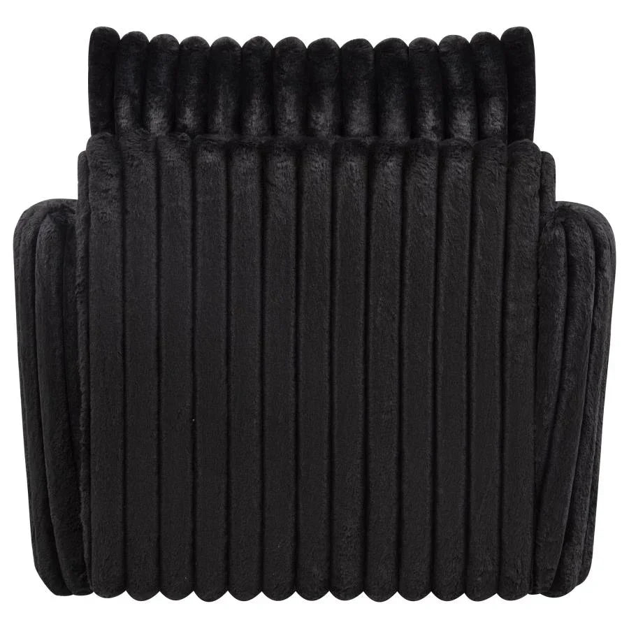 Home & Sleep Outlet - Sarco Corduroy Upholstered Swivel Accent Arm Chair Black