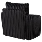 Home & Sleep Outlet - Sarco Corduroy Upholstered Swivel Accent Arm Chair Black