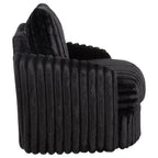 Home & Sleep Outlet - Sarco Corduroy Upholstered Swivel Accent Arm Chair Black