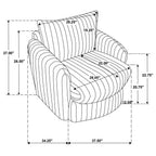 Home & Sleep Outlet - Sarco Corduroy Upholstered Swivel Accent Arm Chair Black