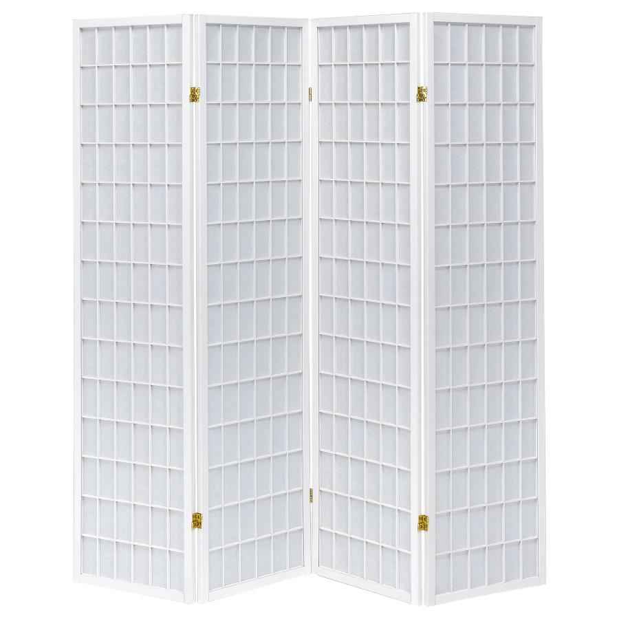 Roberto 4-Panel Room Divider Folding Shoji Screen White