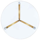 Eloise Round Glass Top Curved Metal Side Table Gold
