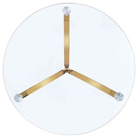 Eloise Round Glass Top Curved Metal Side Table Gold