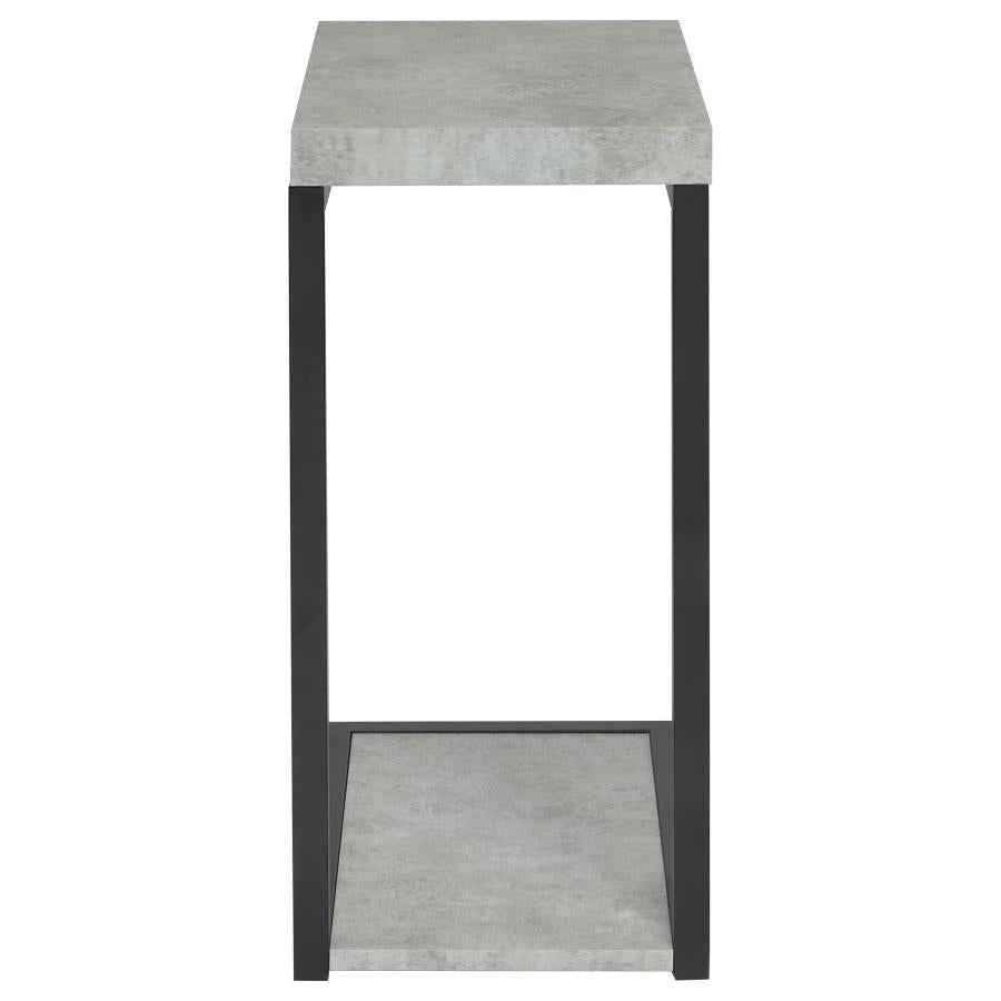 Beck Engineered Wood C-Shape Sofa Side Table Cement