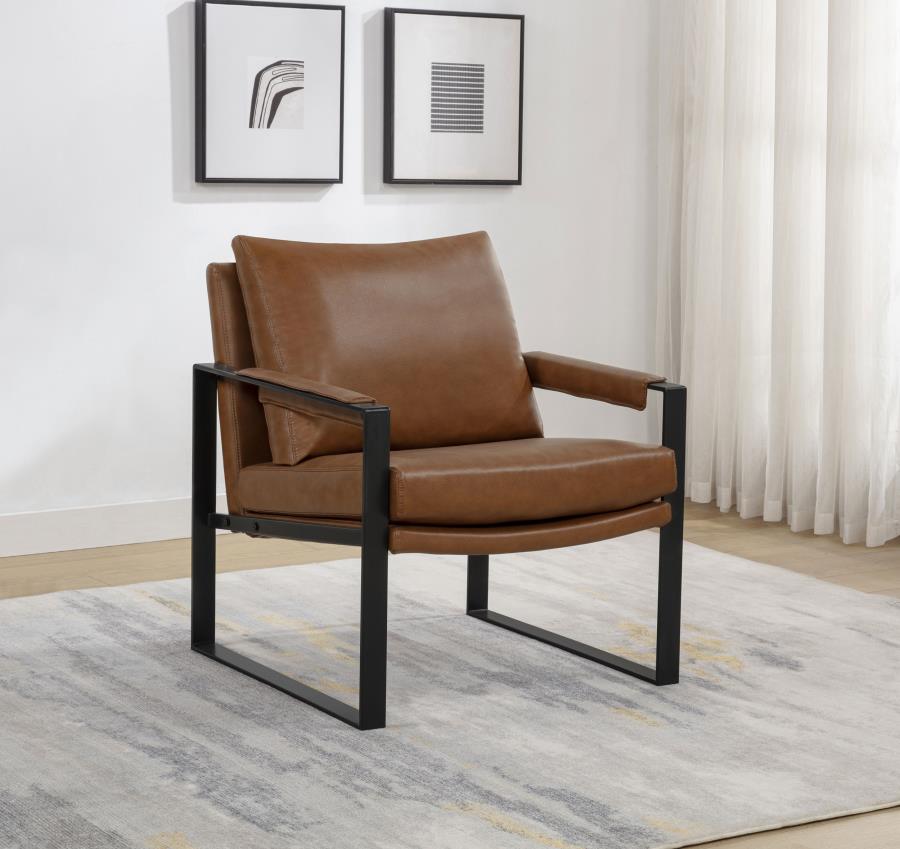 Home & Sleep Outlet - Rosalind Upholstered Track Arm Accent Chair Brown