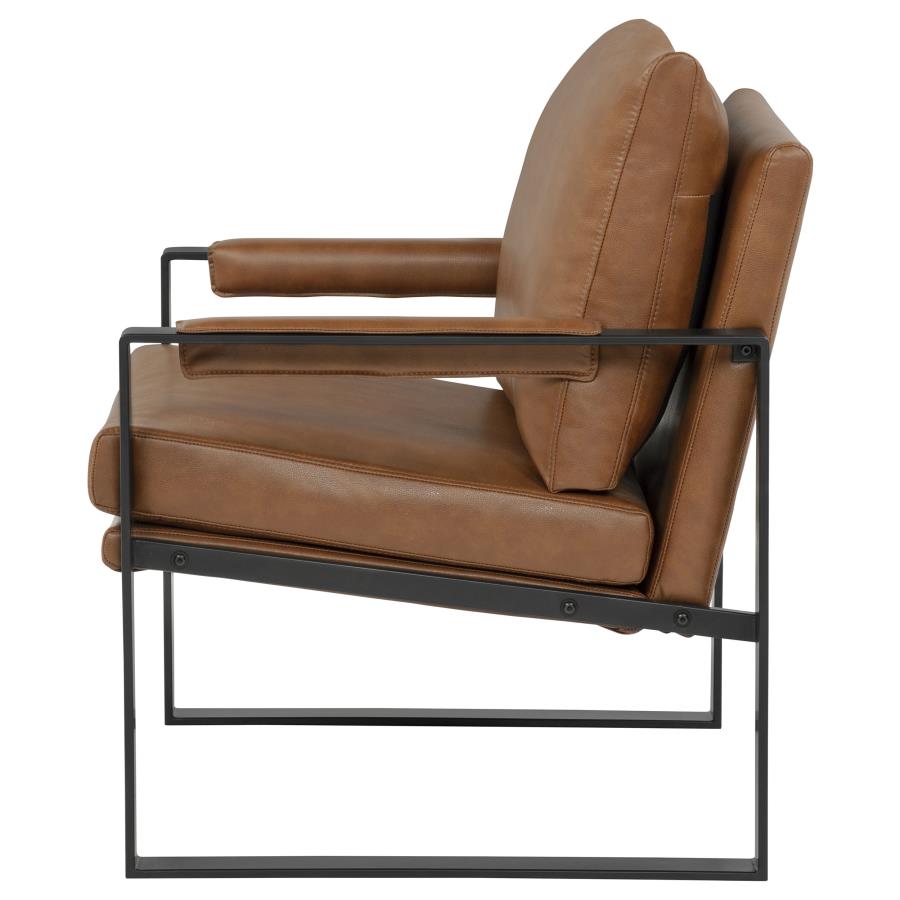 Home & Sleep Outlet - Rosalind Upholstered Track Arm Accent Chair Brown