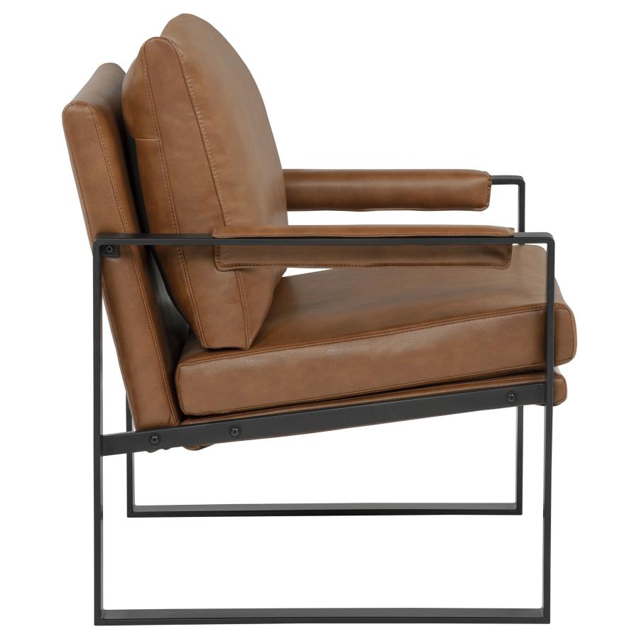 Home & Sleep Outlet - Rosalind Upholstered Track Arm Accent Chair Brown