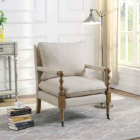 Dempsy Upholstered Accent Chair with Casters Beige - Home & Sleep Outlet