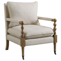 Dempsy Upholstered Accent Chair with Casters Beige - Home & Sleep Outlet