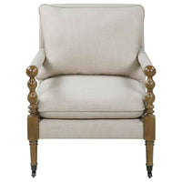 Dempsy Upholstered Accent Chair with Casters Beige - Home & Sleep Outlet