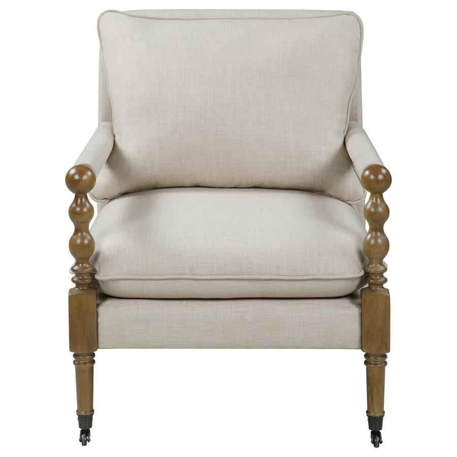 Dempsy Upholstered Accent Chair with Casters Beige - Home & Sleep Outlet