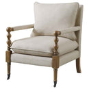 Dempsy Upholstered Accent Chair with Casters Beige - Home & Sleep Outlet