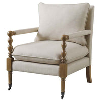 Dempsy Upholstered Accent Chair with Casters Beige - Home & Sleep Outlet