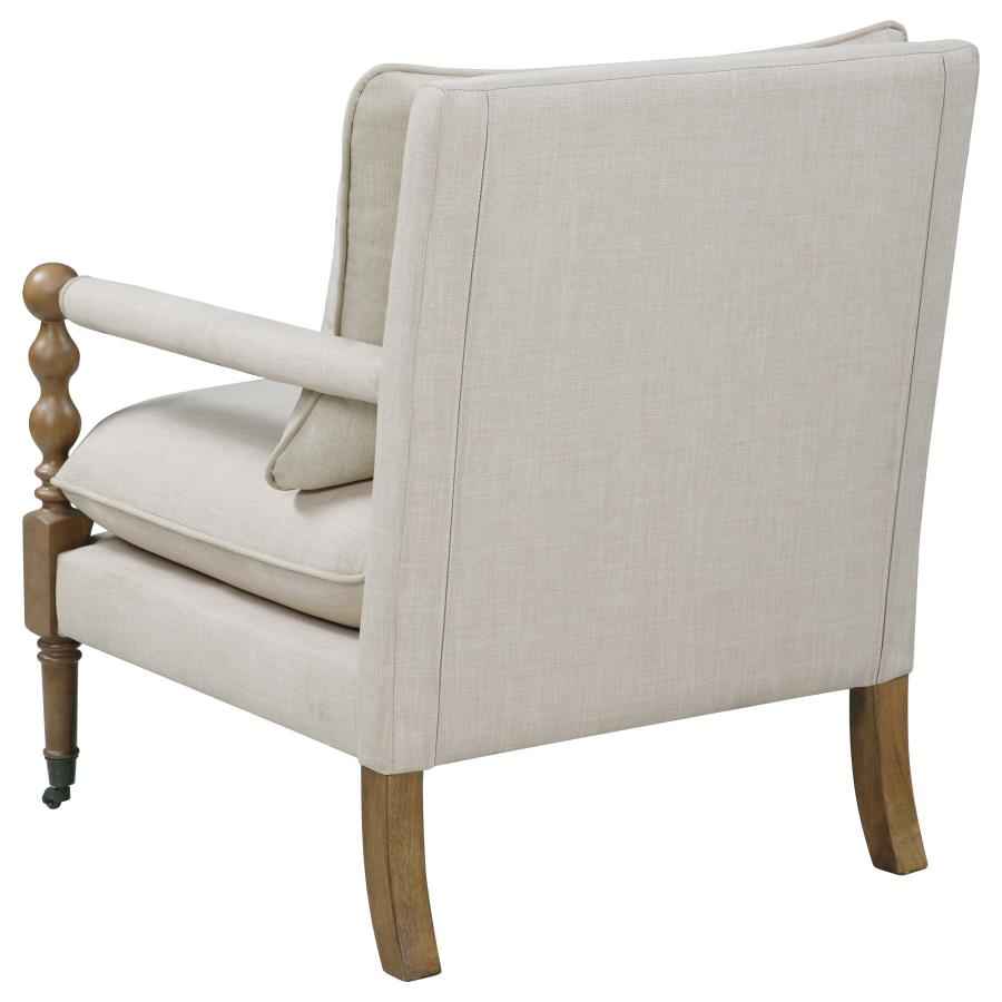 Dempsy Upholstered Accent Chair with Casters Beige - Home & Sleep Outlet
