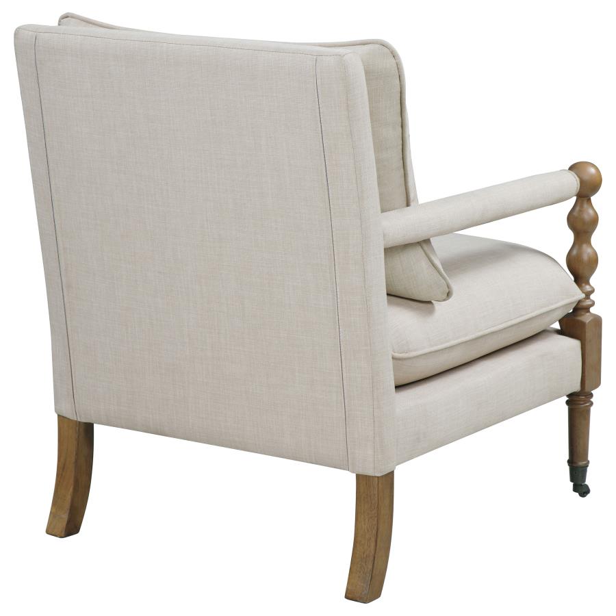 Dempsy Upholstered Accent Chair with Casters Beige - Home & Sleep Outlet