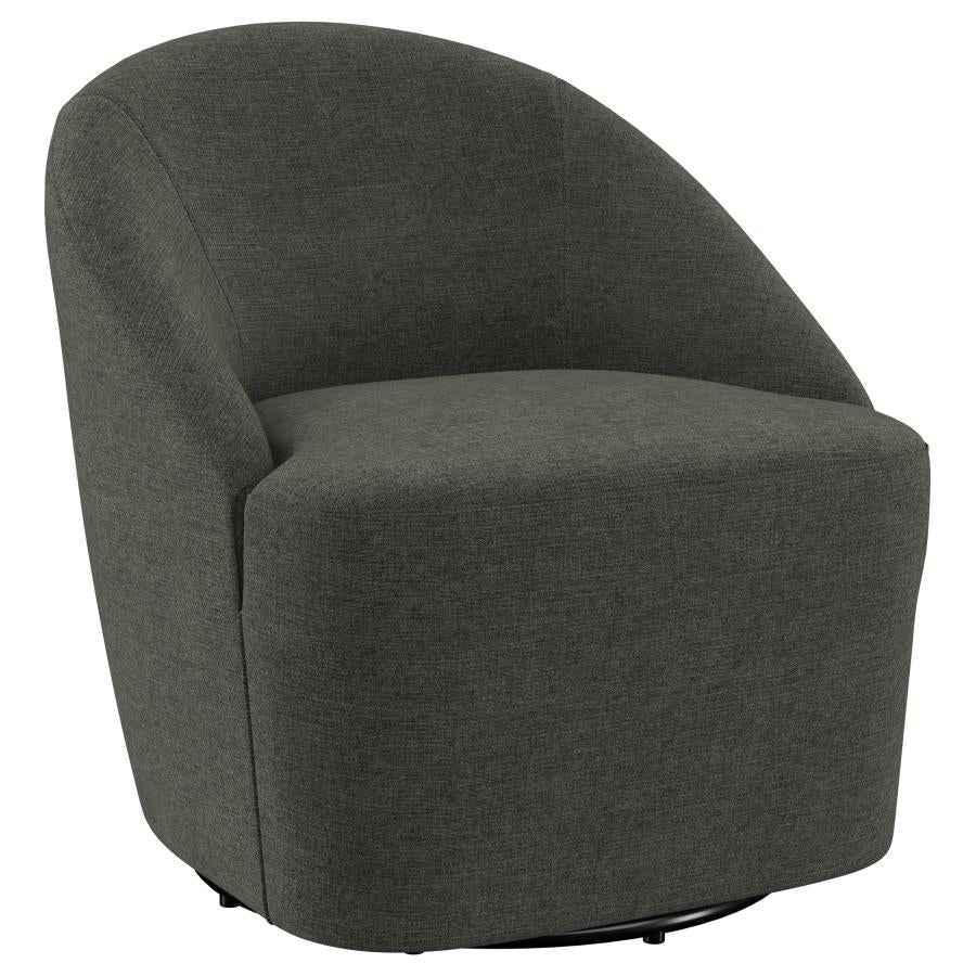 Leon Upholstered Barrel Accent Swivel Chair Hunter Green - Home & Sleep Outlet