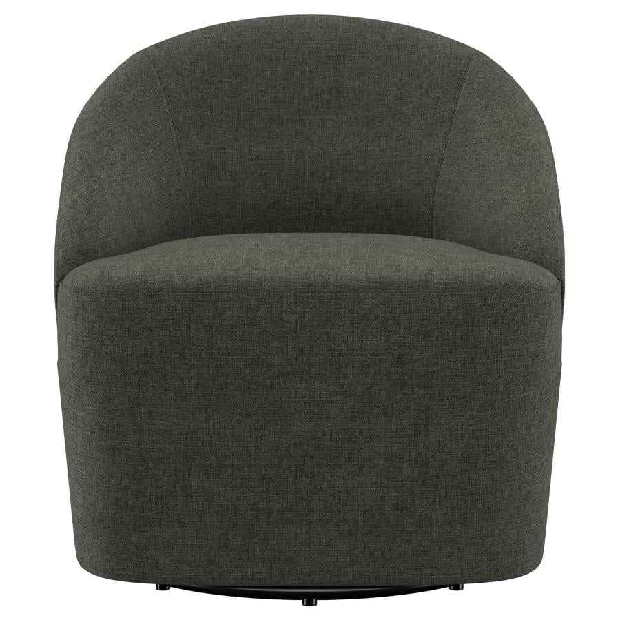 Leon Upholstered Barrel Accent Swivel Chair Hunter Green - Home & Sleep Outlet