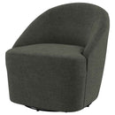 Leon Upholstered Barrel Accent Swivel Chair Hunter Green - Home & Sleep Outlet