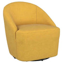 Leon Upholstered Barrel Accent Swivel Chair Mustard Yellow - Home & Sleep Outlet