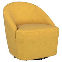 Leon Upholstered Barrel Accent Swivel Chair Mustard Yellow - Home & Sleep Outlet