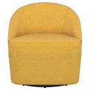 Leon Upholstered Barrel Accent Swivel Chair Mustard Yellow - Home & Sleep Outlet