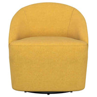 Leon Upholstered Barrel Accent Swivel Chair Mustard Yellow - Home & Sleep Outlet