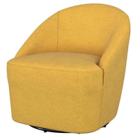 Leon Upholstered Barrel Accent Swivel Chair Mustard Yellow - Home & Sleep Outlet