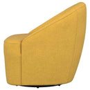 Leon Upholstered Barrel Accent Swivel Chair Mustard Yellow - Home & Sleep Outlet
