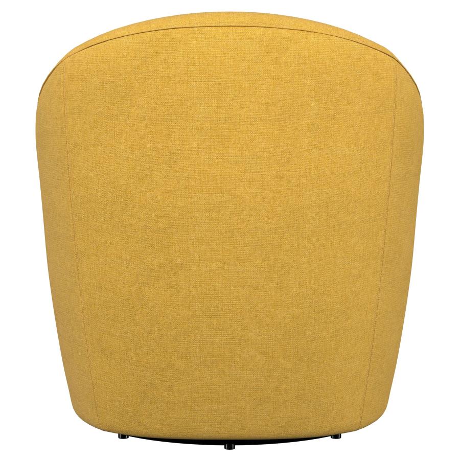 Leon Upholstered Barrel Accent Swivel Chair Mustard Yellow - Home & Sleep Outlet