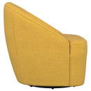 Leon Upholstered Barrel Accent Swivel Chair Mustard Yellow - Home & Sleep Outlet