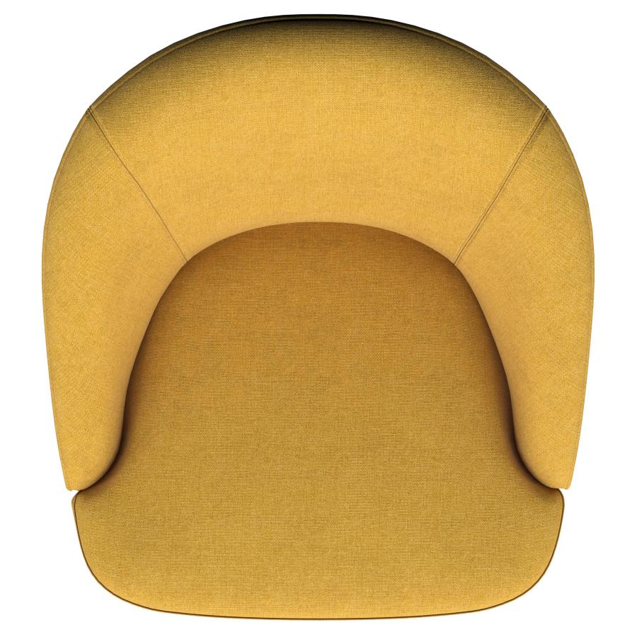 Leon Upholstered Barrel Accent Swivel Chair Mustard Yellow - Home & Sleep Outlet