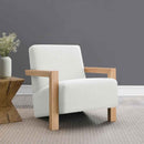 Fitzroy Boucle Upholstered Accent Arm Chair Ivory - Home & Sleep Outlet