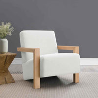 Fitzroy Boucle Upholstered Accent Arm Chair Ivory - Home & Sleep Outlet