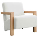 Fitzroy Boucle Upholstered Accent Arm Chair Ivory - Home & Sleep Outlet