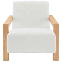 Fitzroy Boucle Upholstered Accent Arm Chair Ivory - Home & Sleep Outlet