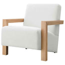 Fitzroy Boucle Upholstered Accent Arm Chair Ivory - Home & Sleep Outlet