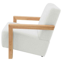 Fitzroy Boucle Upholstered Accent Arm Chair Ivory - Home & Sleep Outlet